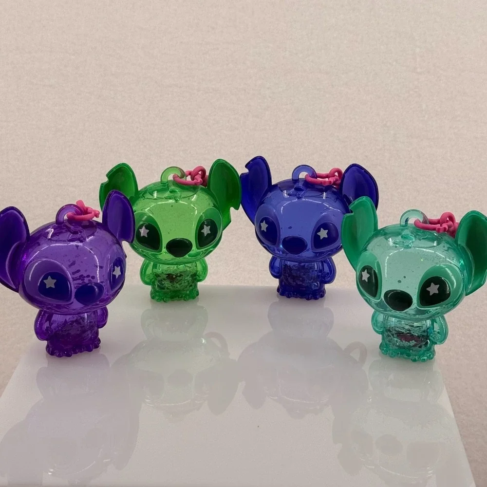 Stitch Key Chain with glitter inside (set of 4)